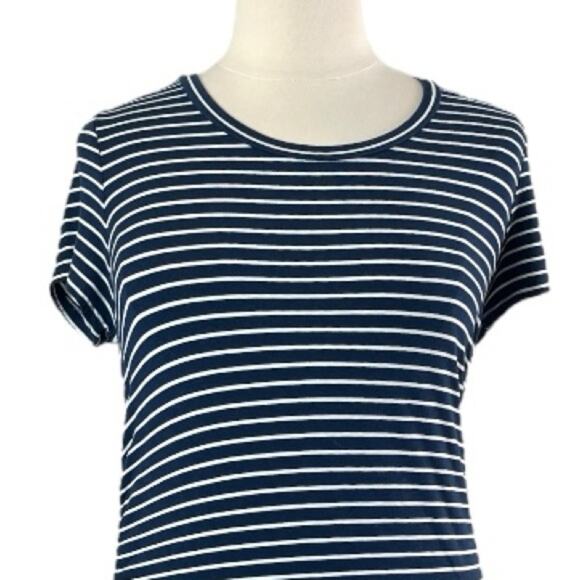 Time and Tru Maternity Dress Tee Shirt Midi Blue Stripe Women’s Size Large 12/14 - Picture 7 of 12